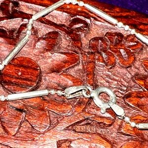 Vintage bead silver bracelet size‎ 7”